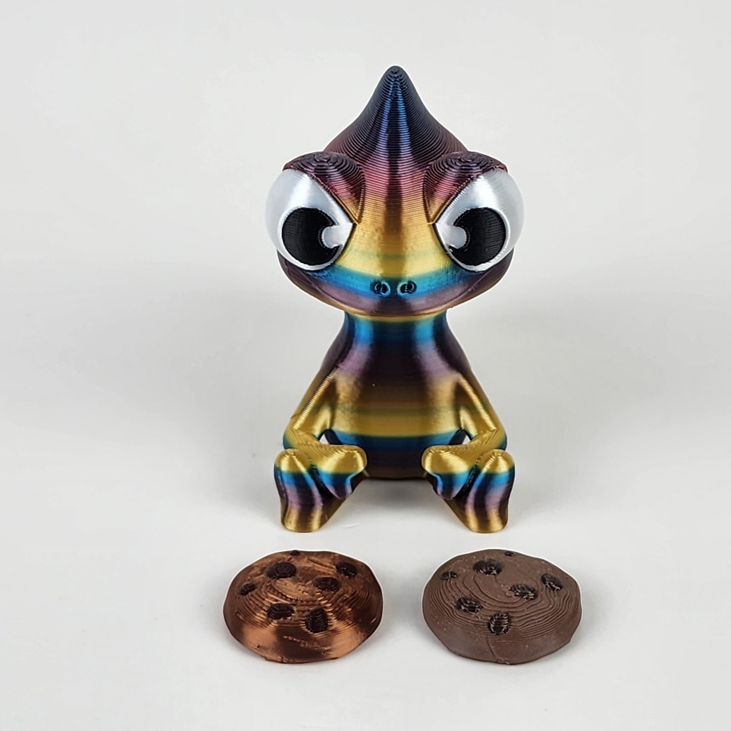 The Karma Stories "Karmen Chameleon" With Cookies! Rainbow Colored. YouTube Channel Mascot!