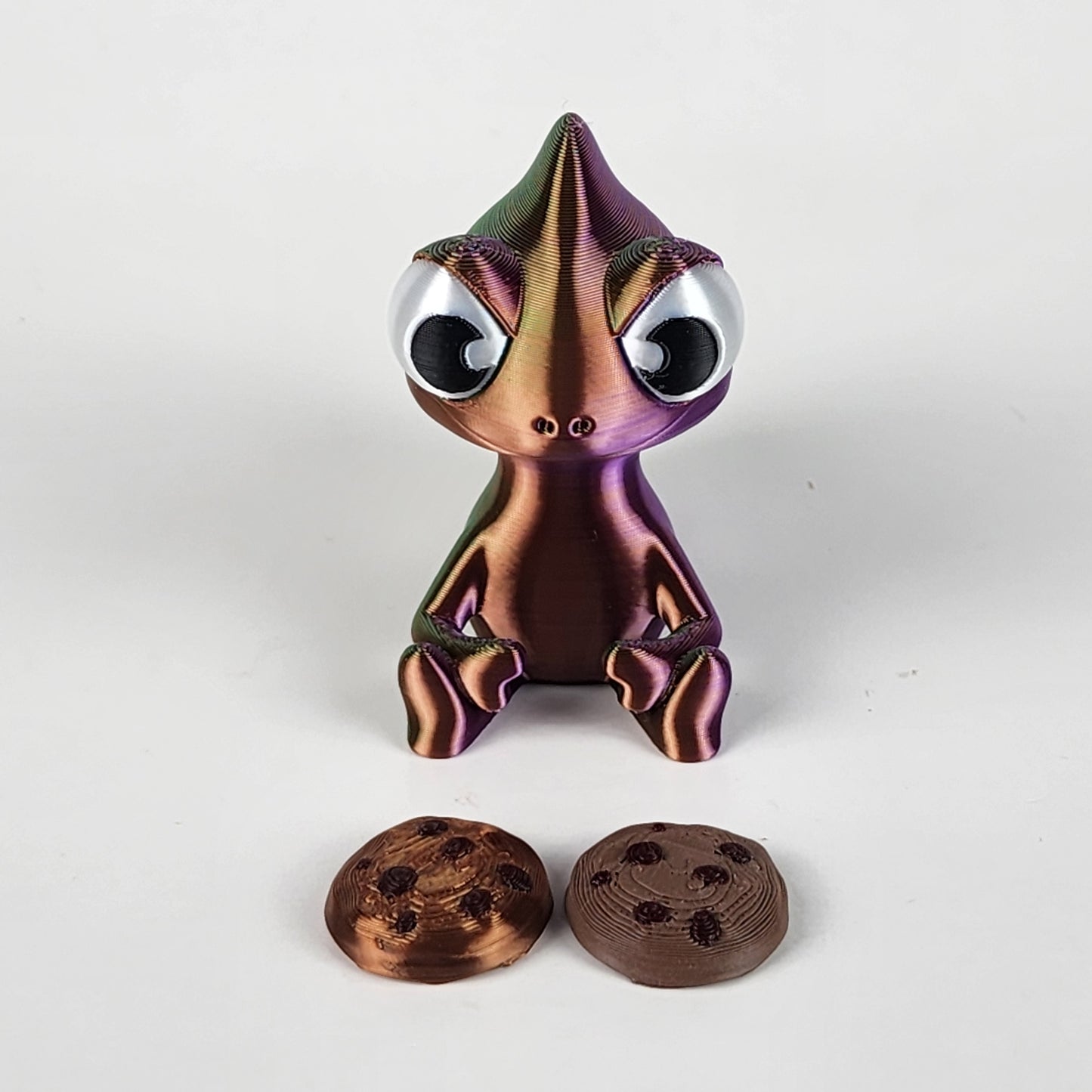 The Karma Stories "Karmen Chameleon" With Cookies! Purple/Bronze/Green Colored. YouTube Channel Mascot!