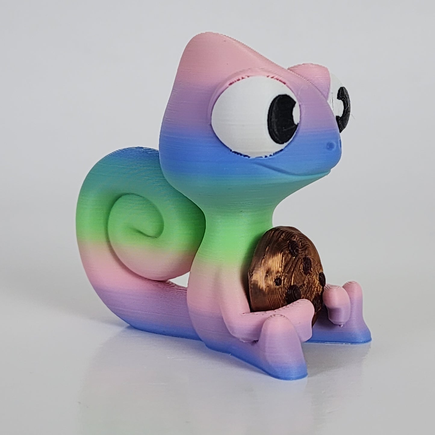 The Karma Stories "Karmen Chameleon" With Cookies! Matte Rainbow Colored. YouTube Channel Mascot!