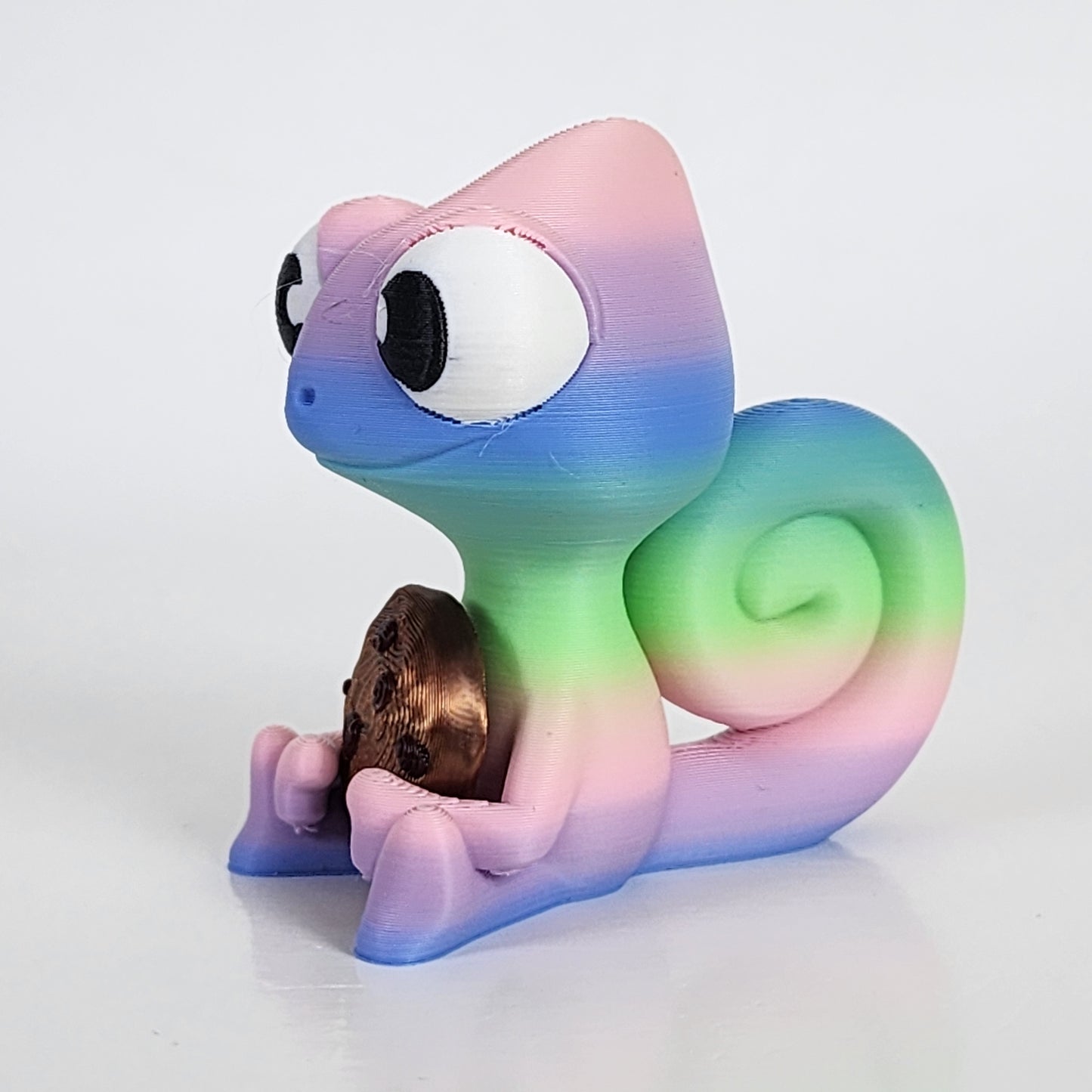 The Karma Stories "Karmen Chameleon" With Cookies! Matte Rainbow Colored. YouTube Channel Mascot!