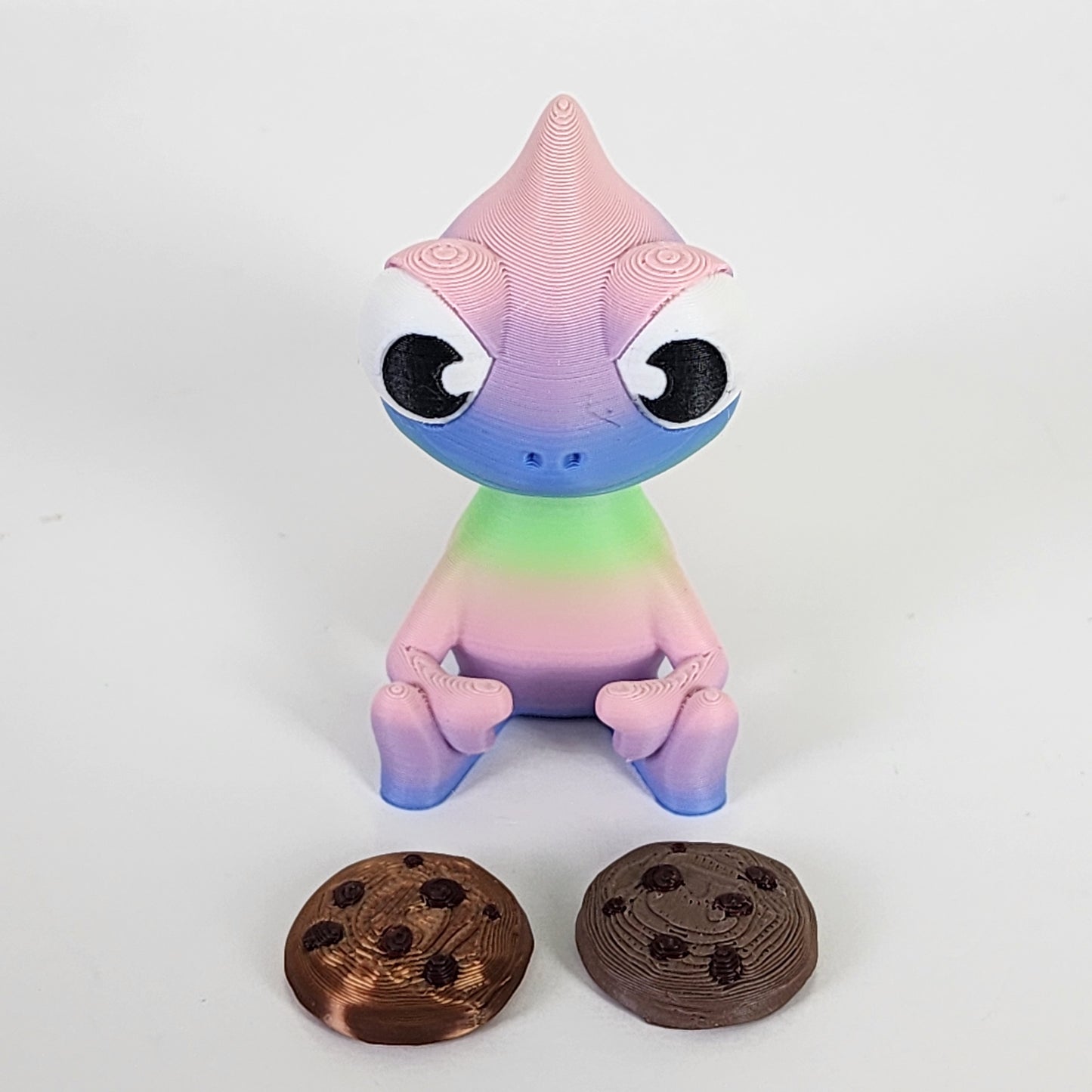 The Karma Stories "Karmen Chameleon" With Cookies! Matte Rainbow Colored. YouTube Channel Mascot!