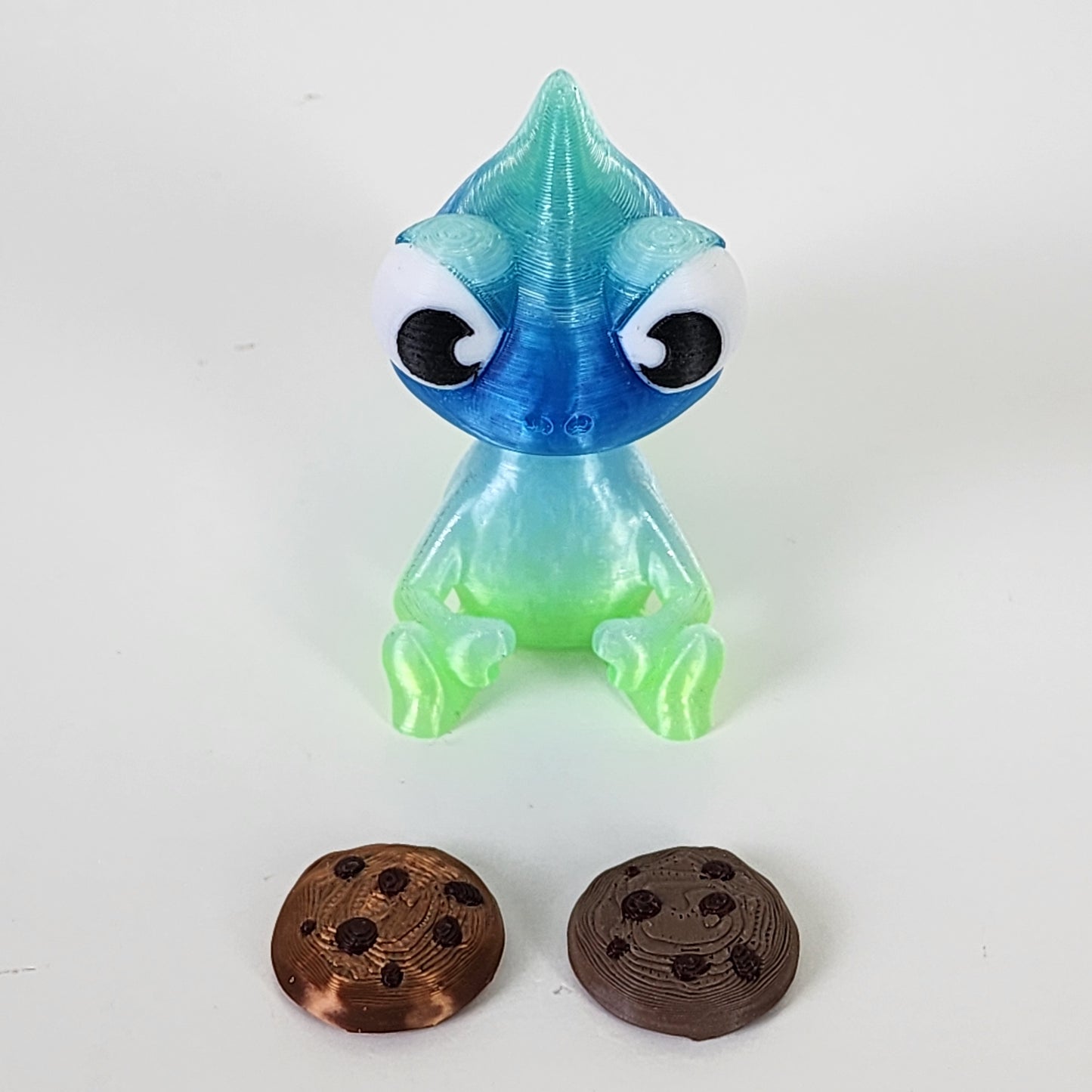 The Karma Stories "Karmen Chameleon" With Cookies! Semi-Transparent Green/Blue Colored. YouTube Channel Mascot!
