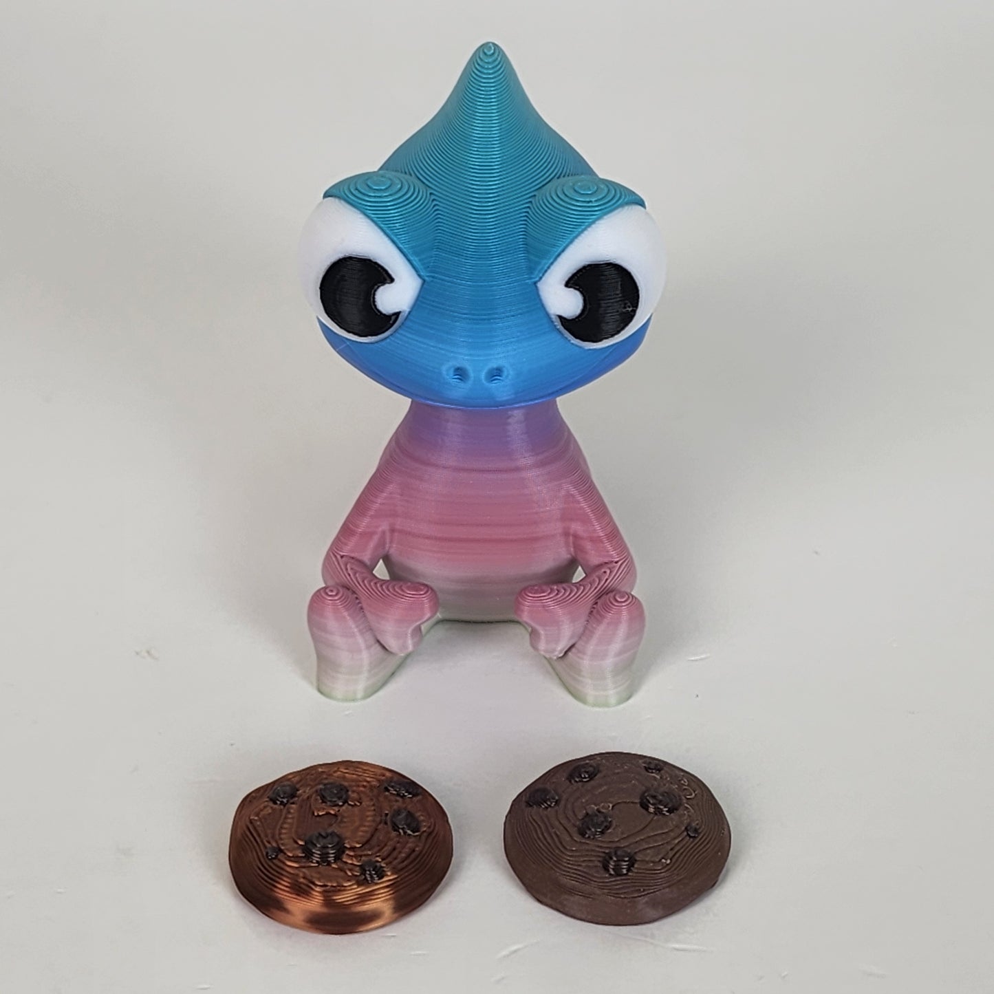 The Karma Stories "Karmen Chameleon" With Cookies! Matte Rainbow Colored. YouTube Channel Mascot!