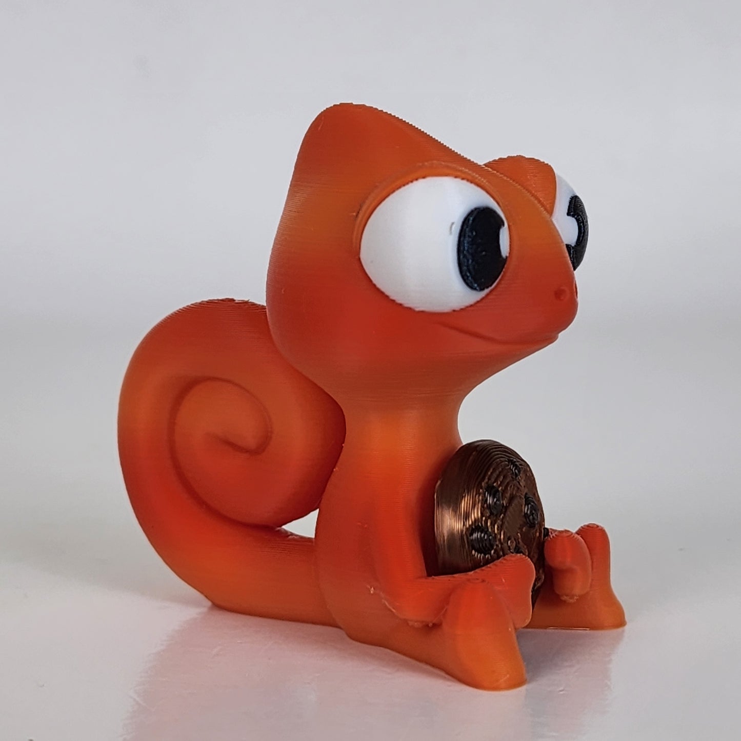 The Karma Stories "Karmen Chameleon" With Cookies! Orange Gradient Colored. YouTube Channel Mascot!