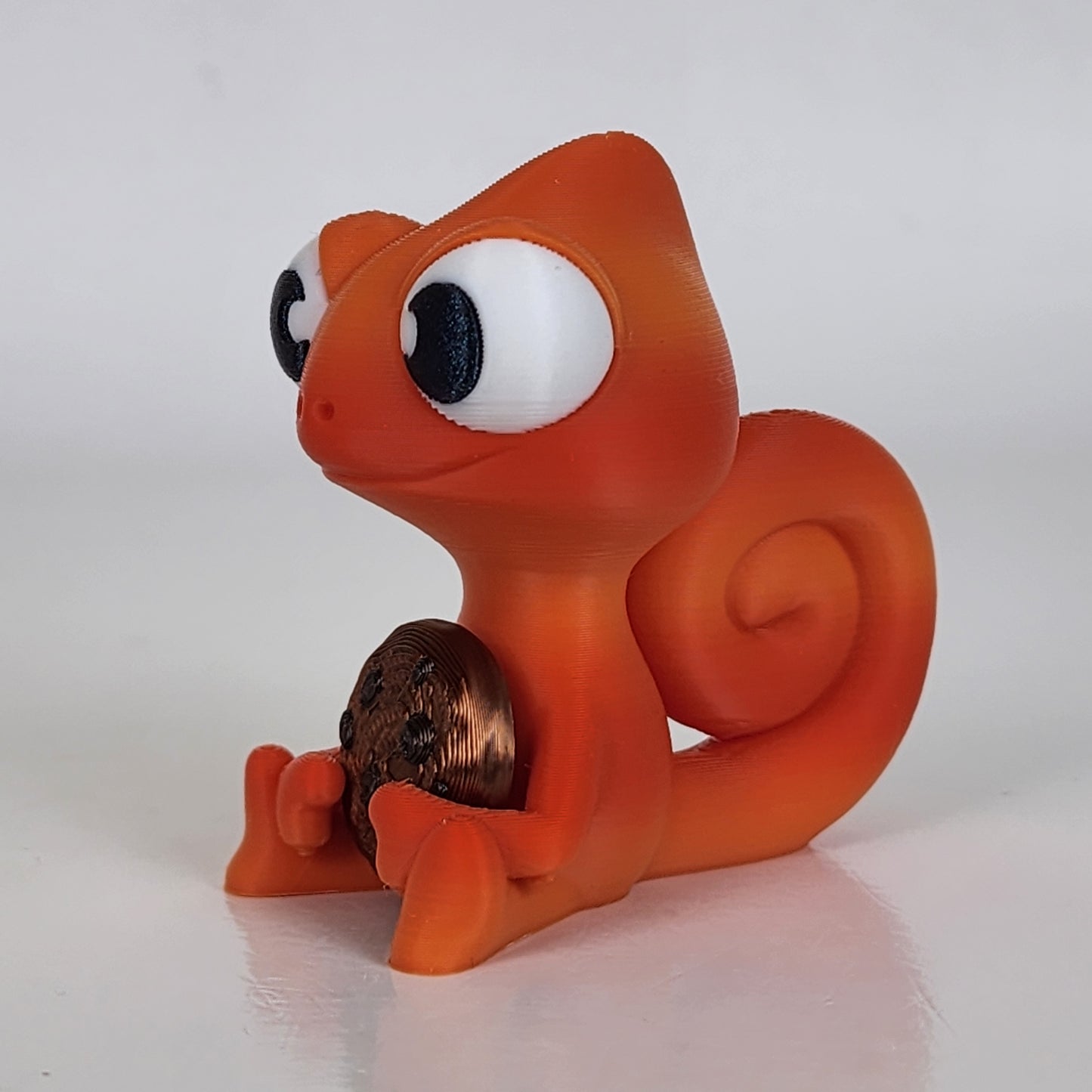 The Karma Stories "Karmen Chameleon" With Cookies! Orange Gradient Colored. YouTube Channel Mascot!