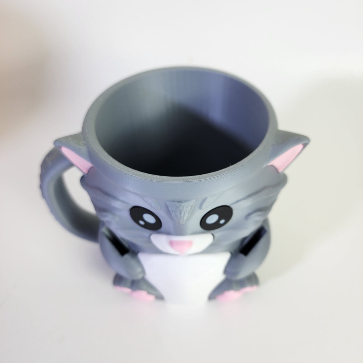 Ice Cream Pint Holder - Cuddles the Cat - Grey/White