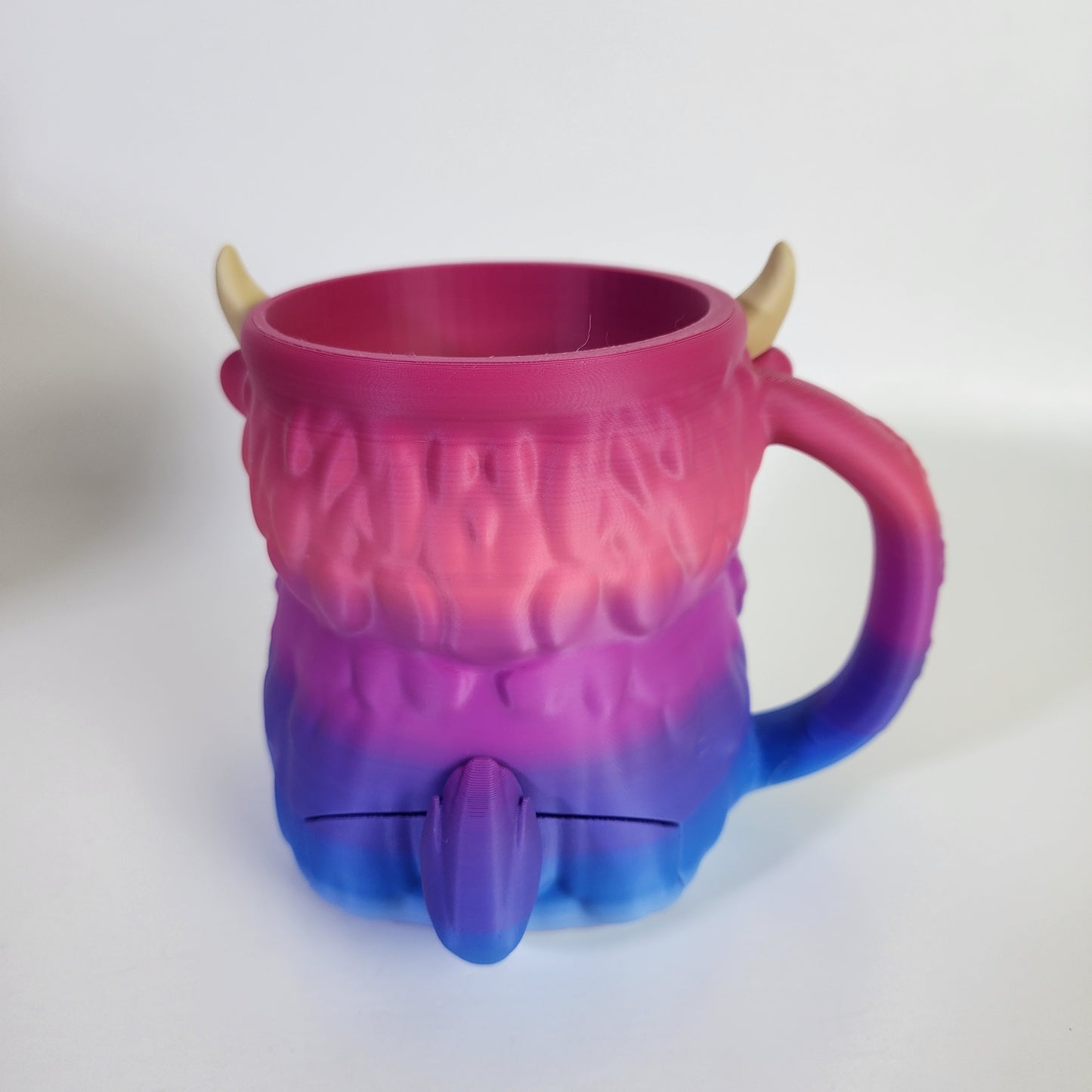 Ice Cream Pint Holder - Ferdinand the Highland Cow - Blue/Purple/Pink Rainbow