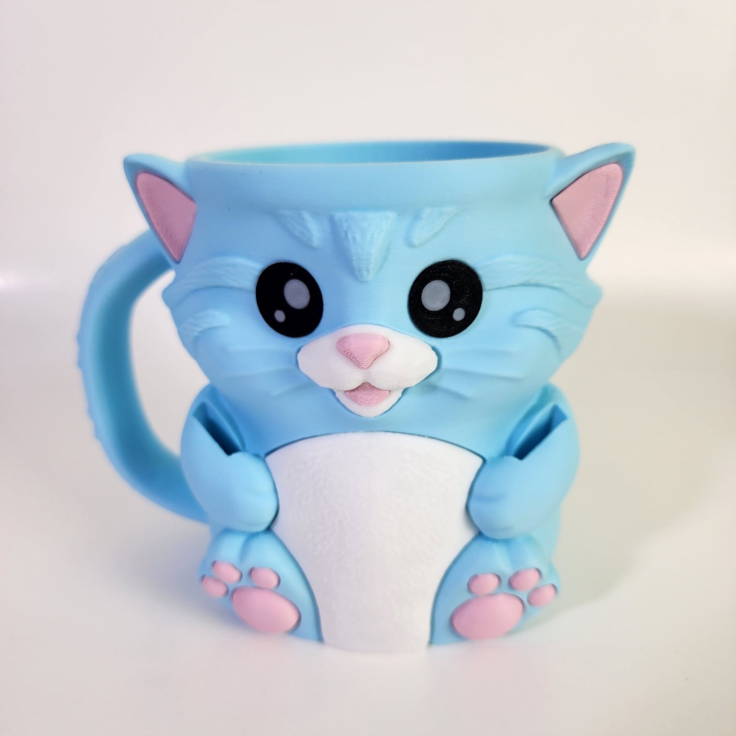 Ice Cream Pint Holder - Cuddles the Cat - Blue/Pink