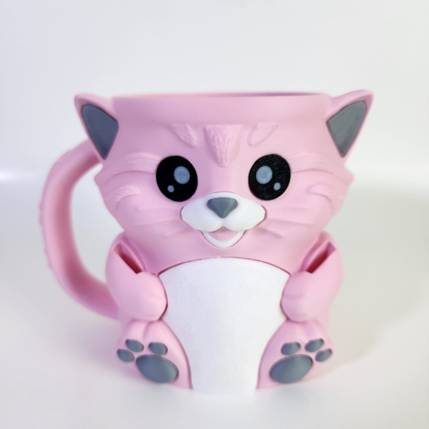 Ice Cream Pint Holder - Cuddles the Cat - Pink/Grey