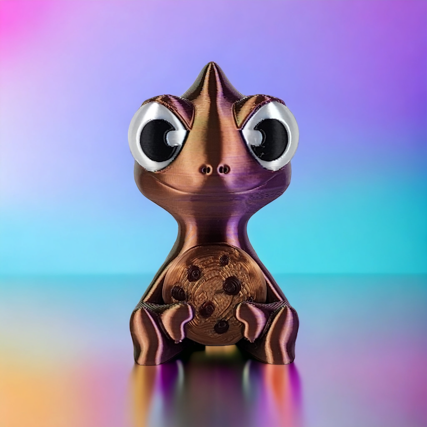 The Karma Stories "Karmen Chameleon" With Cookies! Purple/Bronze/Green Colored. YouTube Channel Mascot!