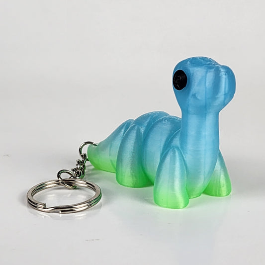 Articulated Brontosaurus Keychain - Light Green/Blue