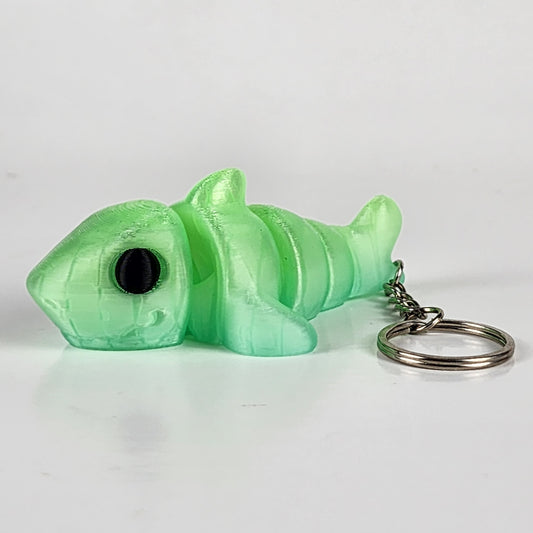 Articulated Baby Shark Keychain - Light Green/Blue