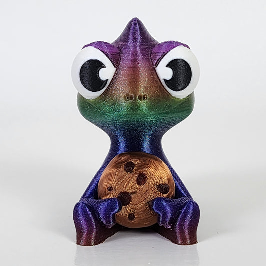 The Karma Stories "Karmen Chameleon" With Cookies! Chameleon Chrome Colored. YouTube Channel Mascot!