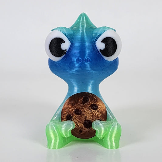 The Karma Stories "Karmen Chameleon" With Cookies! Semi-Transparent Green/Blue Colored. YouTube Channel Mascot!