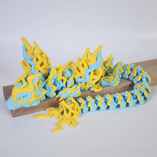 Articulated 19 Inch Storm Wing Dragon - Matte Blue / Matte Yellow