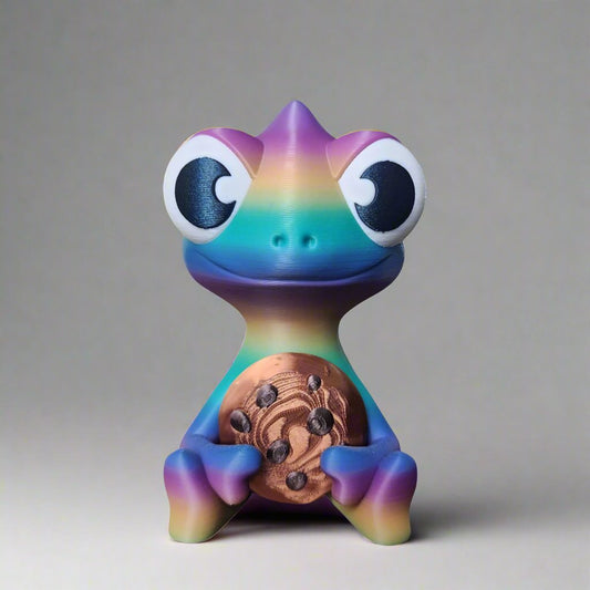 The Karma Stories JUMBO "Karmen Chameleon" With Cookies! Rainbow Colored. YouTube Channel Mascot!