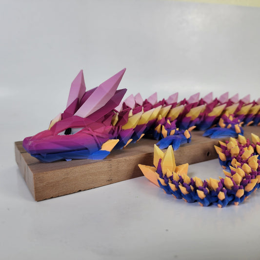 Articulated 24" Crystal Dragon - Dreamy Dusk / Peachy Sunrise