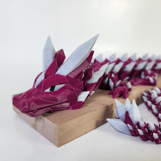 Articulated 24" Crystal Dragon - Purple / Marble