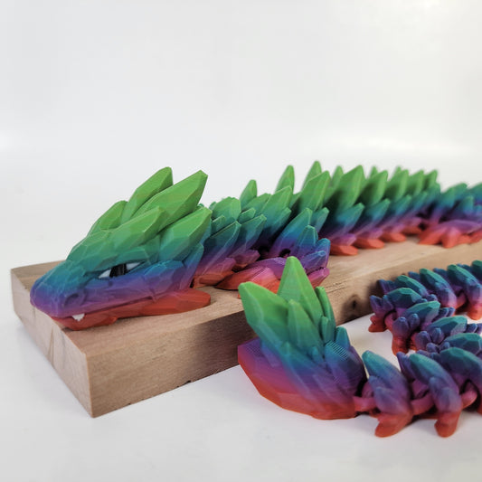 Articulated 21" Gemstone Dragon - Rainbow Blaze