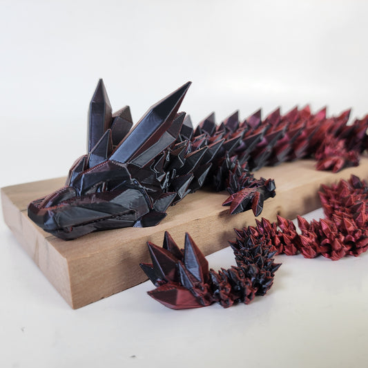 Articulated 20" Crystal Dragon - Black Red Dual Color
