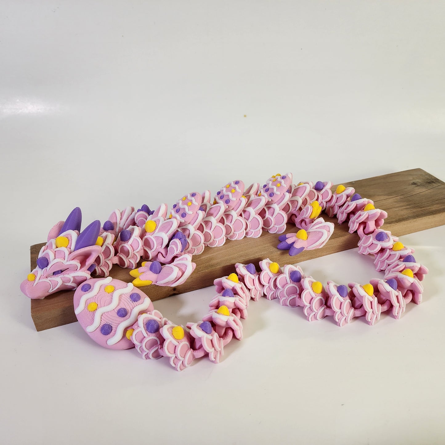 Articulated 26 Inch Easter Cookie Dragon - Pink Base