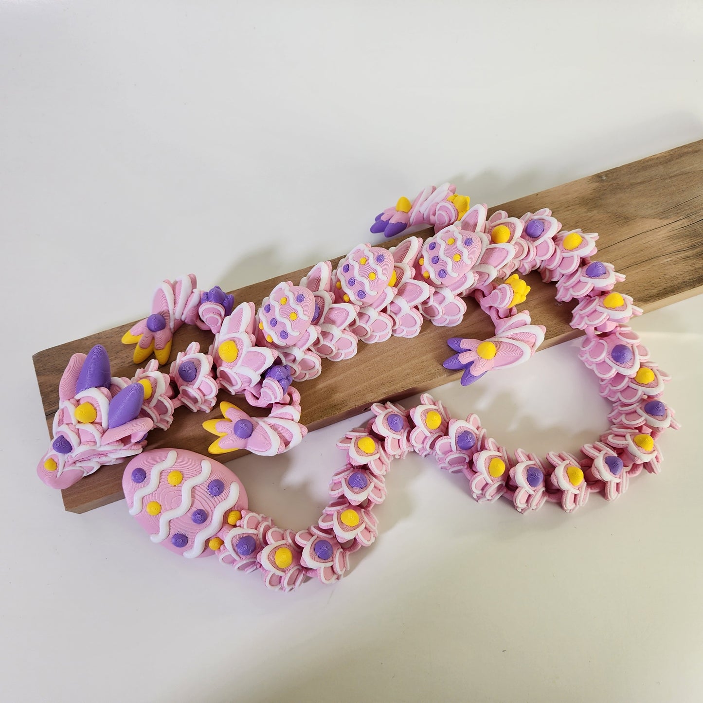 Articulated 26 Inch Easter Cookie Dragon - Pink Base