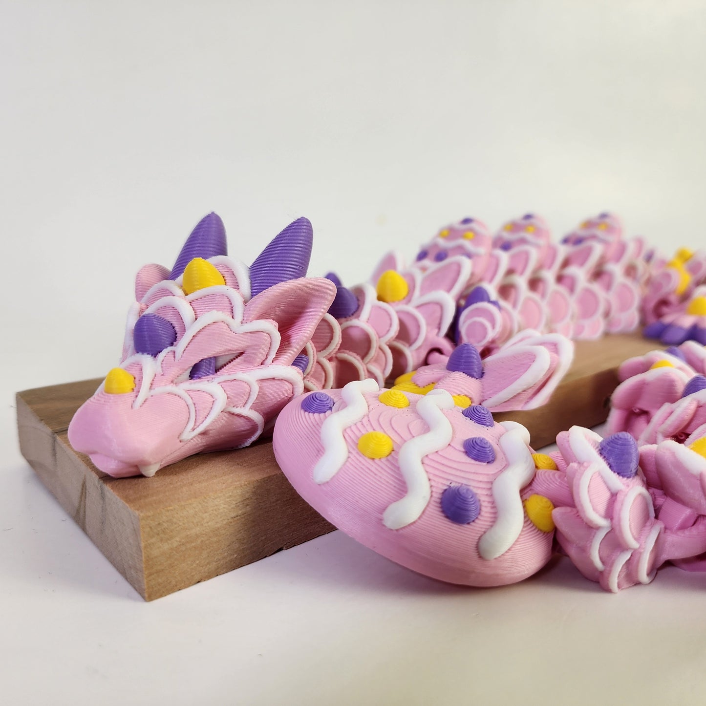 Articulated 26 Inch Easter Cookie Dragon - Pink Base
