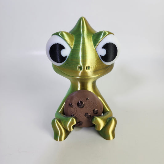 The Karma Stories JUMBO "Karmen Chameleon" With Cookies! Green/Orange/Black