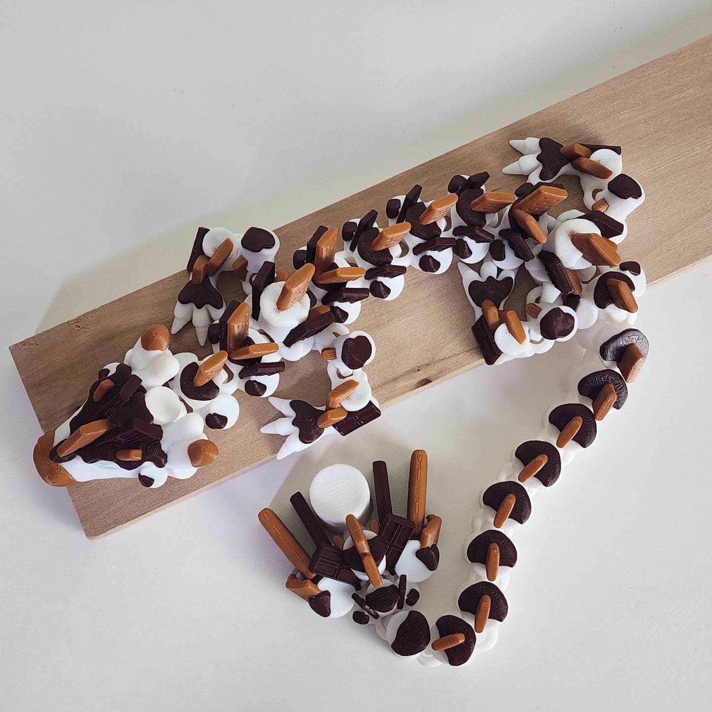 Articulated S'Mores Dragon - White/Light Brown/Brown