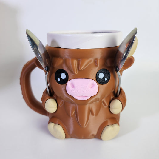 Ice Cream Pint Holder - Ferdinand the Highland Cow - Brown