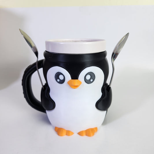Ice Cream Pint Holder - Pebbles the Penguin - Black/White
