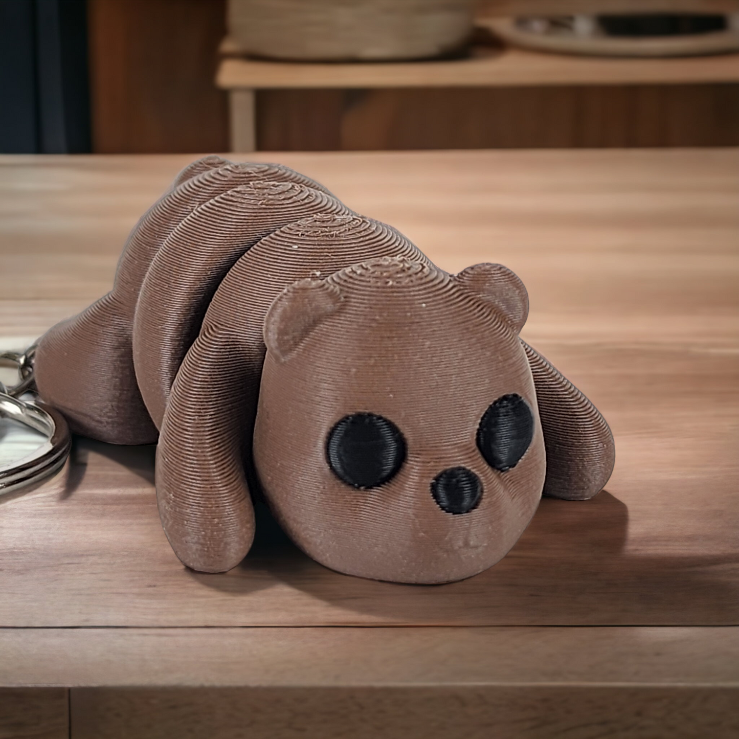 Articulated Brown Bear Keychain